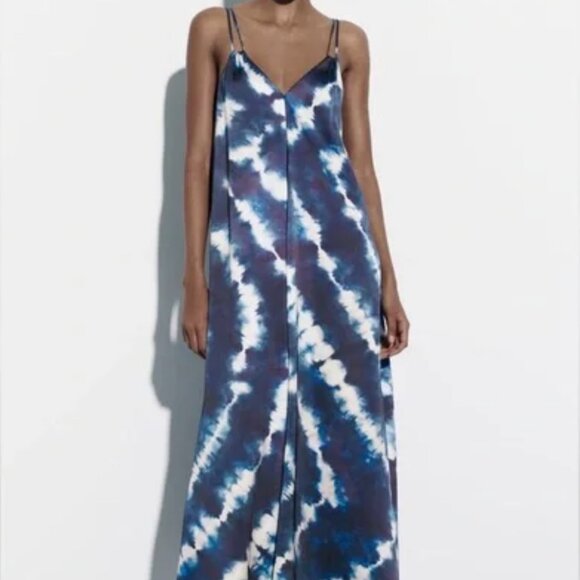 Zara Tie Dye Midi Slip Dress XS/S - Picture 2 of 6